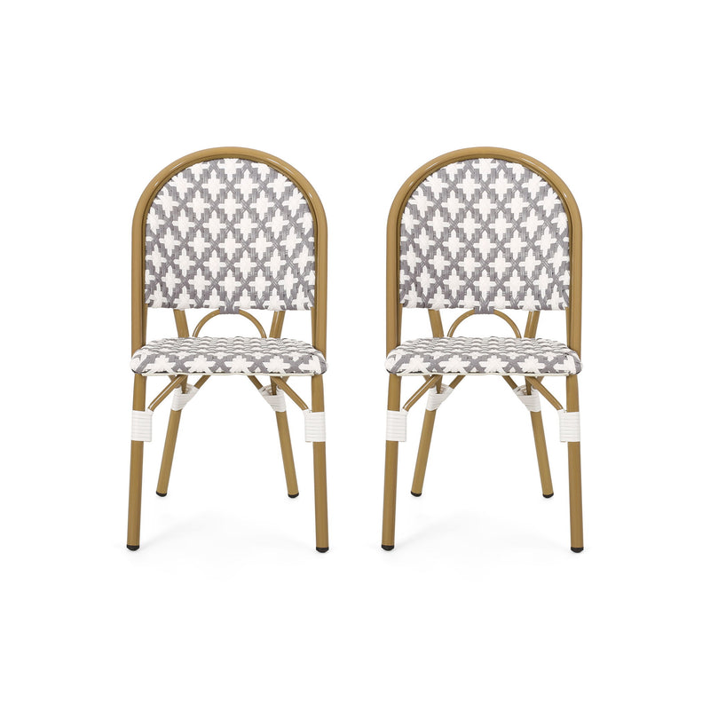 Chic French Bistro Chair With Durable Rattan And Aluminum Frame - R&R Furniture Gallery (Fountain Valley, CA)