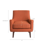 Accent Chair Upholstered With Legs - Burnt Orange - R&R Furniture Gallery (Fountain Valley, CA)