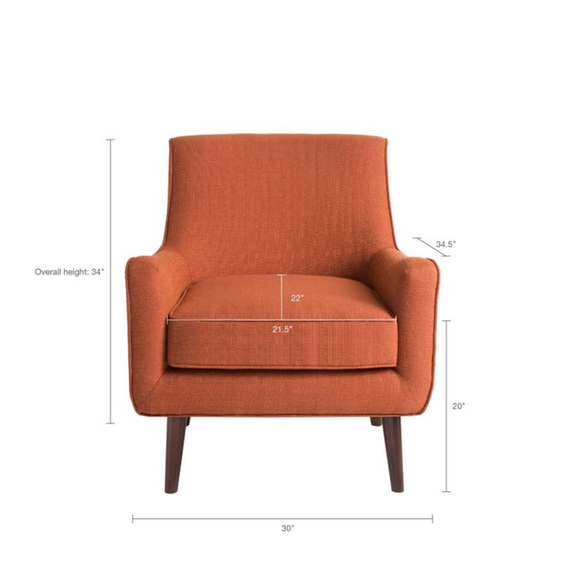 Accent Chair Upholstered With Legs - Burnt Orange - R&R Furniture Gallery (Fountain Valley, CA)