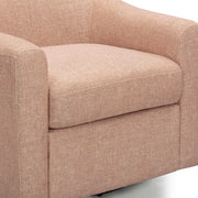 TOV Furniture Thao swivel chair with modern design, cushioned seat, and metal base, in a stylish living room setting.
