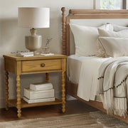 Traditional Durable Nightstand Table With Drawer And Shelf - R&R Furniture Gallery (Fountain Valley, CA)