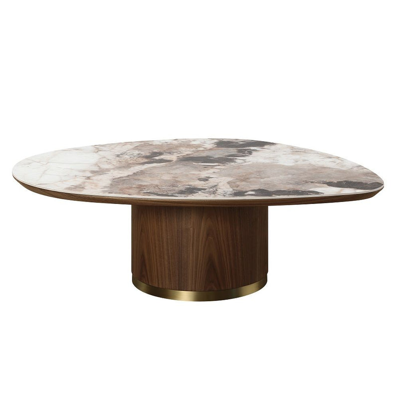 Willene - Coffee Table With Ceramic Top - Ceramic Top & Walnut - R&R Furniture Gallery (Fountain Valley, CA)