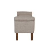 Upholstered Storage Bench With Rolled Armrests - Beige - R&R Furniture Gallery (Fountain Valley, CA)