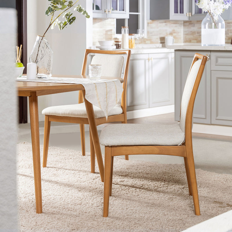Scandi - Upholstered Dining Chair, Stain Resistant High (Set of 2) - Natural Light Brown / White Pepper - R&R Furniture Gallery (Fountain Valley, CA)
