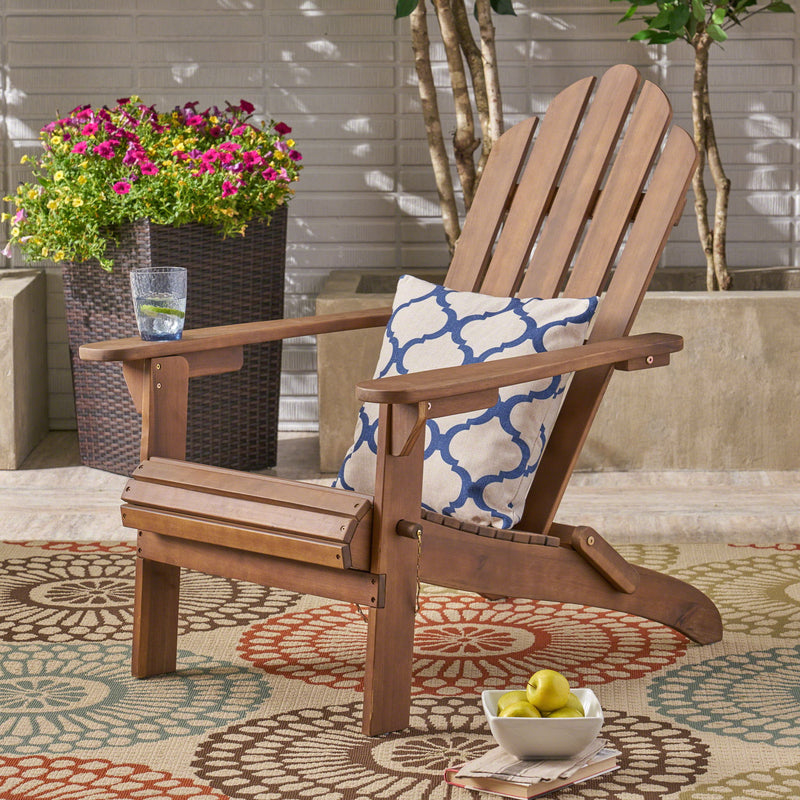 Aurascape - Outdoor Acacia Wood Foldable Adirondack Chair - R&R Furniture Gallery (Fountain Valley, CA)