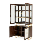 Belmont Place - Display Cabinet - White / Dark Brown - R&R Furniture Gallery (Fountain Valley, CA)