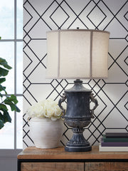 Morvanford - Poly Table Lamp - Antique Black - R&R Furniture Gallery (Fountain Valley, CA)