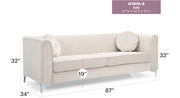 Delray Micro Suede Sofa by Glory Furniture, stationary sofa with plush cushions and modern design in a cozy living room setting.