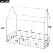 Metal House Bed With Fence And Door - R&R Furniture Gallery (Fountain Valley, CA)