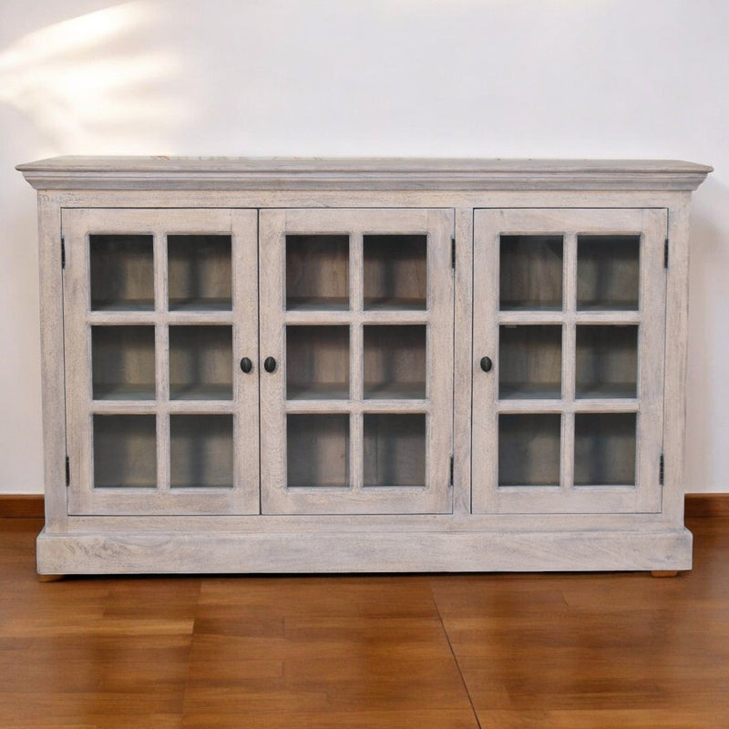 Triple Glazed Cabinet - Gray - R&R Furniture Gallery (Fountain Valley, CA)