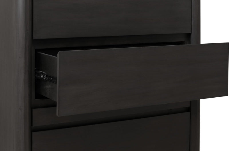 Xolani Five Drawer Acacia Wood Chest with Jewelry Tray in Jaguar