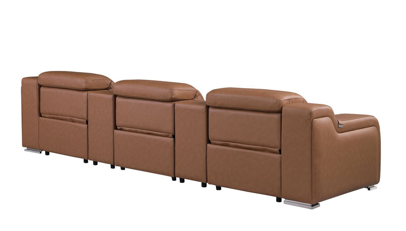 1116 - 5-Piece Modular Power Reclining Sofa In With 3 Power Recliners & Power Headrests