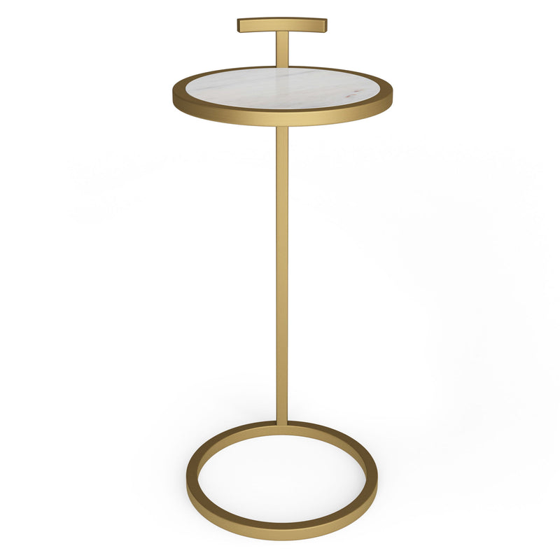 Brook - C Side Table - White / Gold - R&R Furniture Gallery (Fountain Valley, CA)