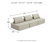 Signature Design by Ashley stationary sectional sofa with plush cushions and neutral fabric, perfect for living room seating.