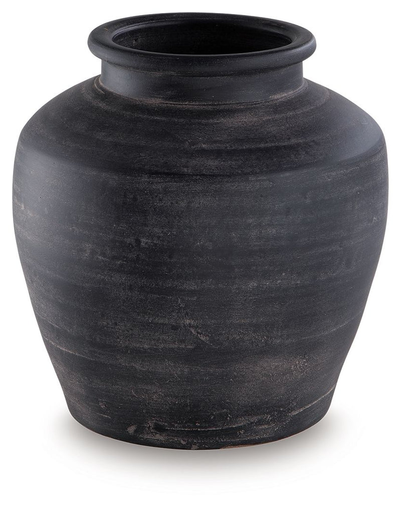 Signature Design by Ashley Meadie 12-inch vase with a sleek, modern shape, perfect for displaying flowers or decorative arrangements.