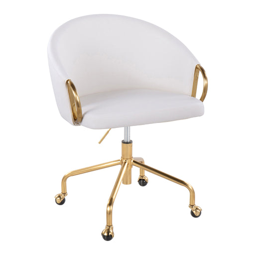 Lumi Source Claire contemporary glam task chair with sleek design, black upholstery, and chrome accents for modern office spaces.