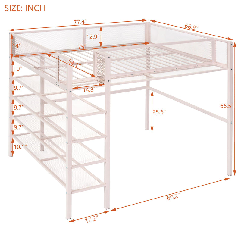 Loft Bed With 4 Tier Shelves And Storage - R&R Furniture Gallery (Fountain Valley, CA)