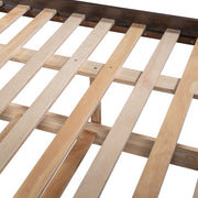 DreamHaus bunk bed with twin size trundle, featuring sturdy wooden frame and space-saving design for kids' bedroom.