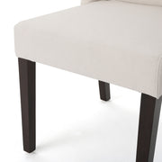 Modern Wingback Dining Chair (Set of 2) With Upholstered - Ivory - R&R Furniture Gallery (Fountain Valley, CA)