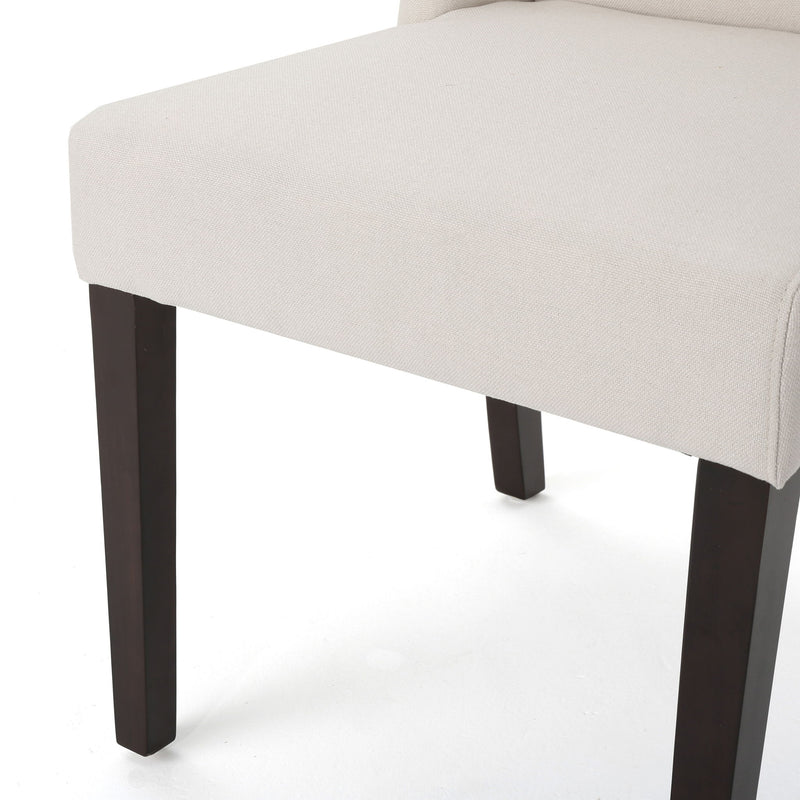 Modern Wingback Dining Chair (Set of 2) With Upholstered - Ivory - R&R Furniture Gallery (Fountain Valley, CA)
