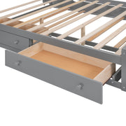 DreamHaus Bed with all-in-one cabinet, shelf, and sockets, twin long trundle, modern Cabinet Bed design with functional storage.