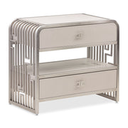 Roxbury Park - Metal Nightstand - Stainless Steel - R&R Furniture Gallery (Fountain Valley, CA)