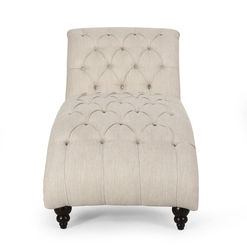 Chaise Lounge With Button Tufted Diamon Stitch