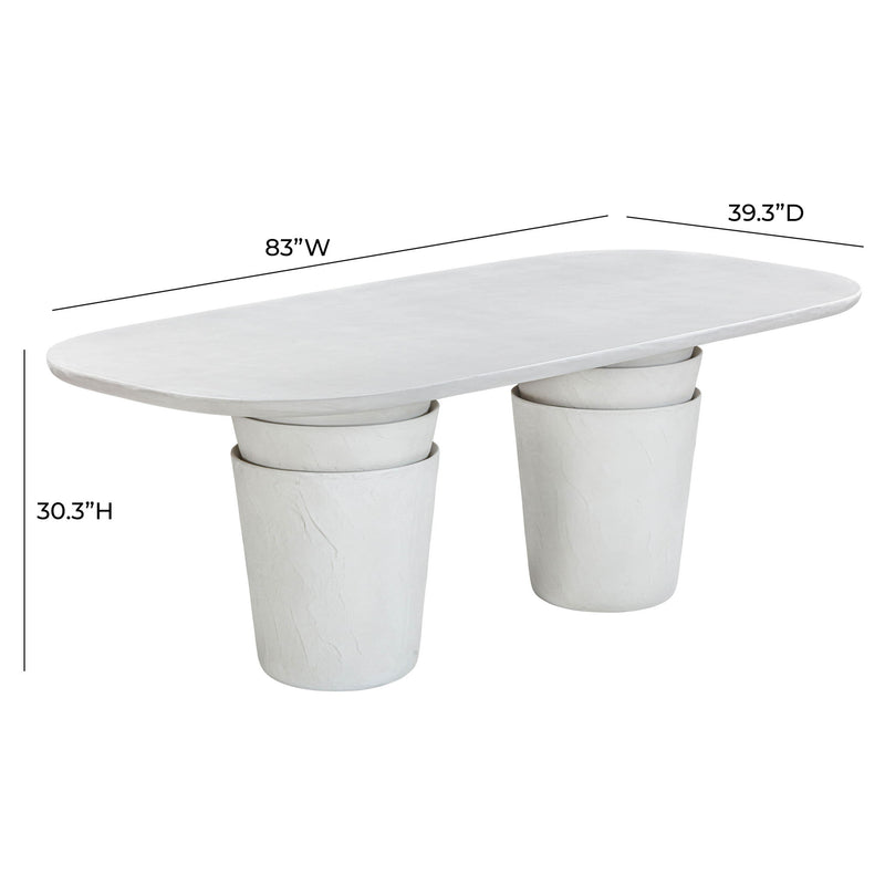 Margot - Faux Plaster Indoor / Outdoor Concrete Dining Table - Light Gray - R&R Furniture Gallery (Fountain Valley, CA)