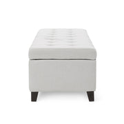 Upholstered Storage Ottoman Bench, Foot Rest For Bedroom - R&R Furniture Gallery (Fountain Valley, CA)
