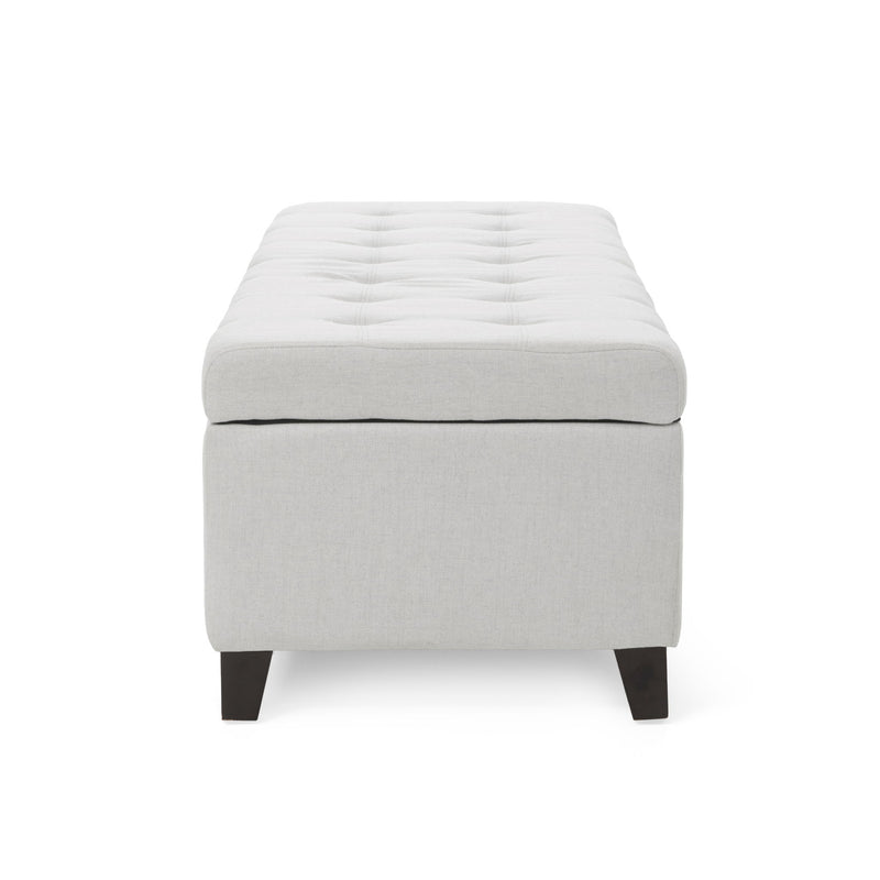 Upholstered Storage Ottoman Bench, Foot Rest For Bedroom - R&R Furniture Gallery (Fountain Valley, CA)