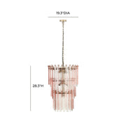 Hampshire - 3-Tier Chandelier - Pink - R&R Furniture Gallery (Fountain Valley, CA)