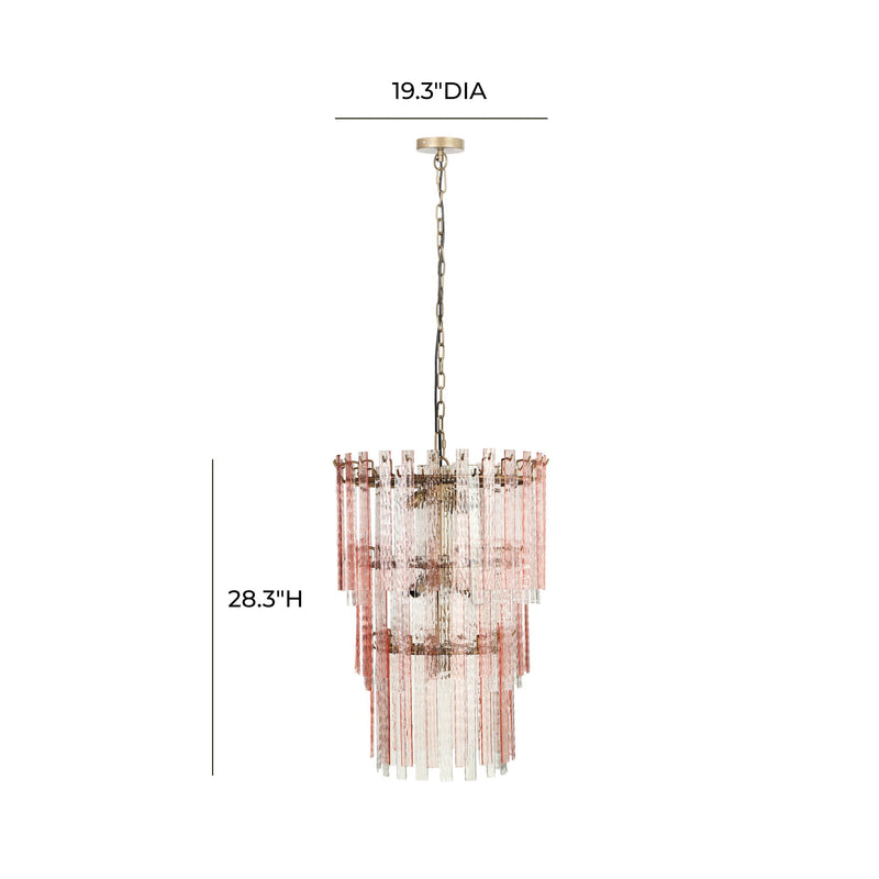 Hampshire - 3-Tier Chandelier - Pink - R&R Furniture Gallery (Fountain Valley, CA)