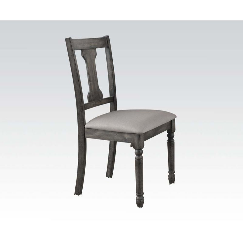 Wallace - Side Chair (Set of 2) - Tan Linen & Weathered Gray - R&R Furniture Gallery (Fountain Valley, CA)