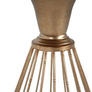 Hollow - Edge Retro Art Pine Side Table With Antique And Natural Color, Iron And Pine Construction - Antique Gold / Natural - R&R Furniture Gallery (Fountain Valley, CA)