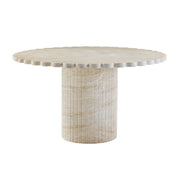Blossom - Indoor / Outdoor Round Dining Table - Washed Travertine - R&R Furniture Gallery (Fountain Valley, CA)