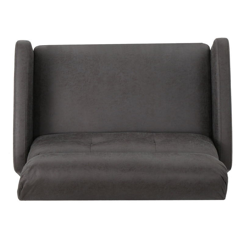 Alma - Contemporary Upholstered Loveseat Recliner - Slate - R&R Furniture Gallery (Fountain Valley, CA)