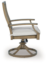 Rainier Ranch - Swivel Chair With Cushion (Set of 2) - Brown / Beige - R&R Furniture Gallery (Fountain Valley, CA)