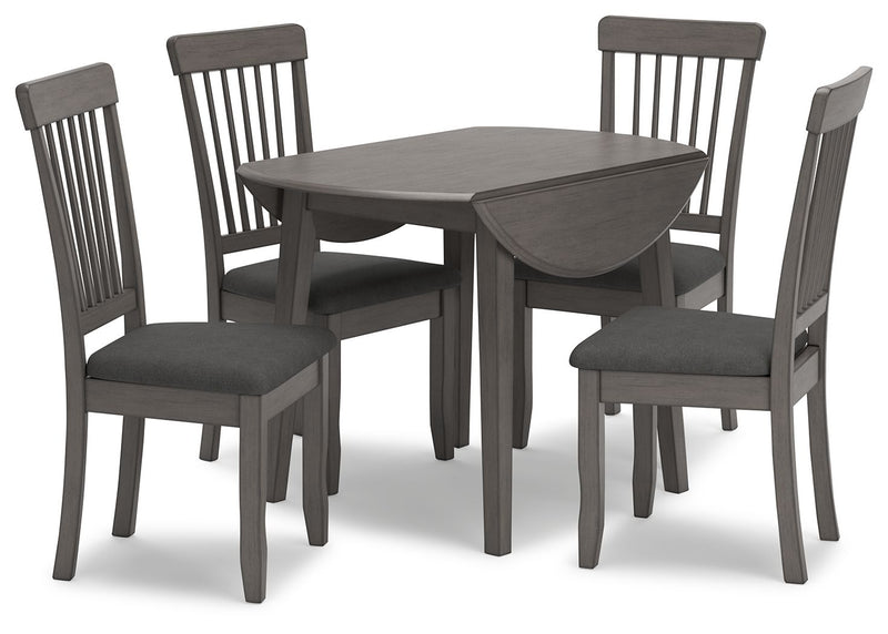 Shullden - Round Drm Drop Leaf Table - Gray - R&R Furniture Gallery (Fountain Valley, CA)