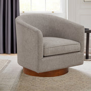 Miramar - Swivel Barrel Chair With Wooden Base - R&R Furniture Gallery (Fountain Valley, CA)