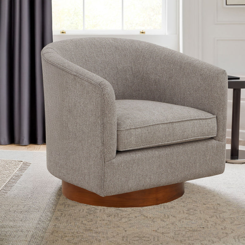 Miramar - Swivel Barrel Chair With Wooden Base - R&R Furniture Gallery (Fountain Valley, CA)
