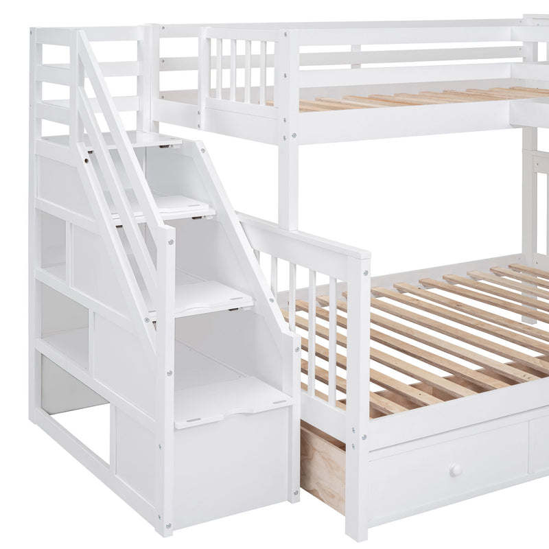 L Shaped Bunk Bed With 3 Drawers, Portable Desk And Wardrobe - R&R Furniture Gallery (Fountain Valley, CA)
