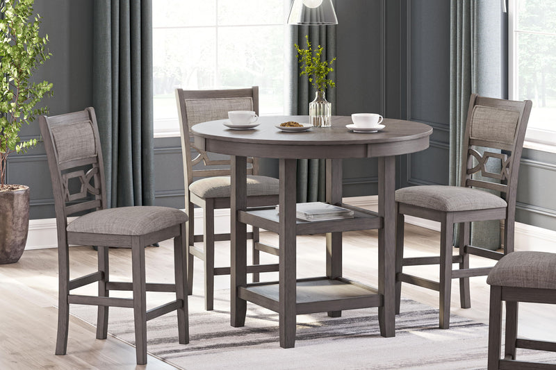 Signature Design by Ashley gray Wrenning Drm counter table set of 5, modern 5-piece dining room furniture for casual gatherings