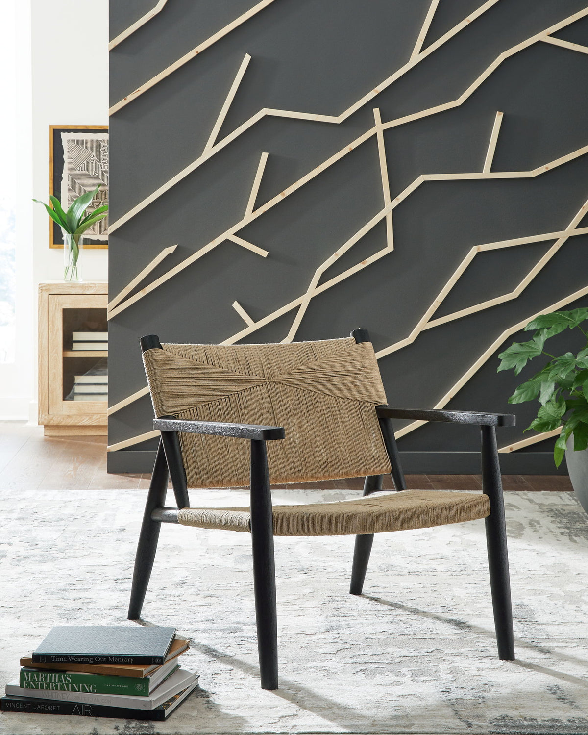Halfmore - Accent Chair - Black / Natural - R&R Furniture Gallery (Fountain Valley, CA)