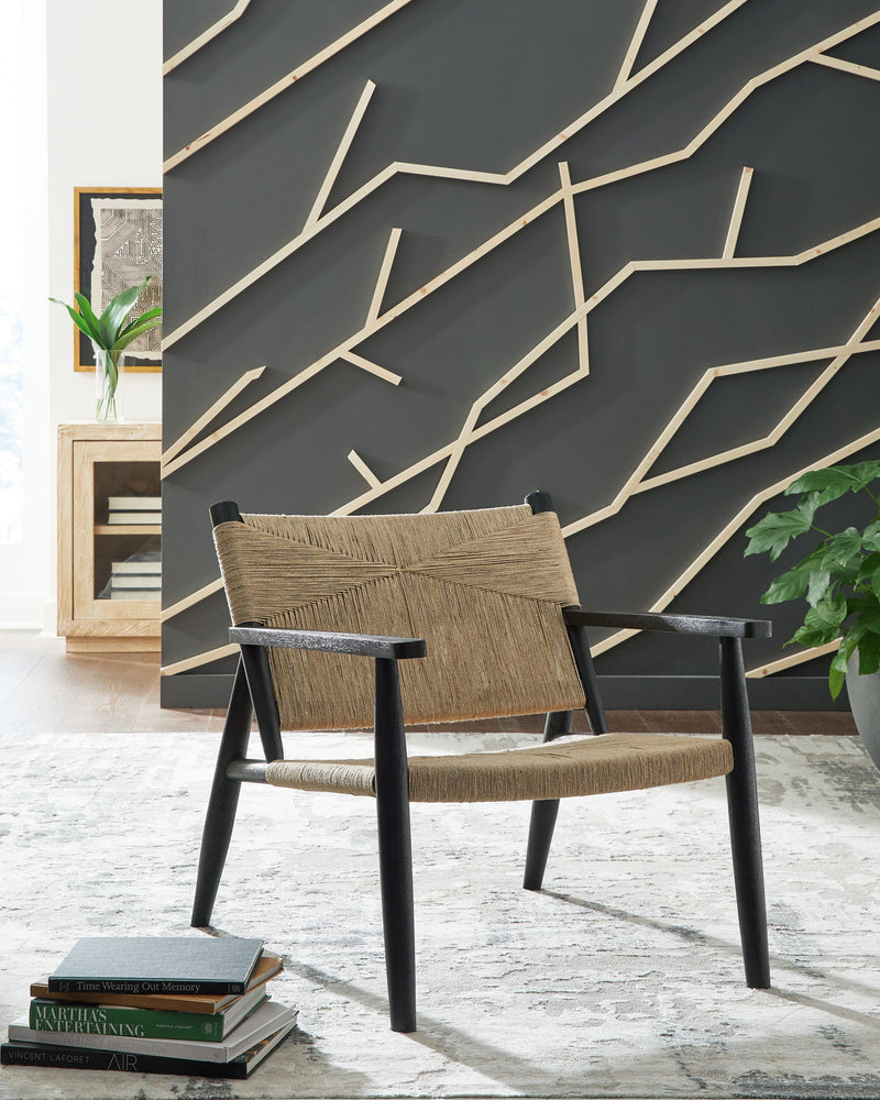 Halfmore - Accent Chair - Black / Natural - R&R Furniture Gallery (Fountain Valley, CA)