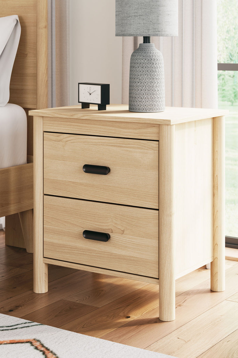 Cabinella - Two Drawer Night Stand - Tan - R&R Furniture Gallery (Fountain Valley, CA)