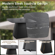 Rounded Square Outdoor Pedestal Dining Table - R&R Furniture Gallery (Fountain Valley, CA)