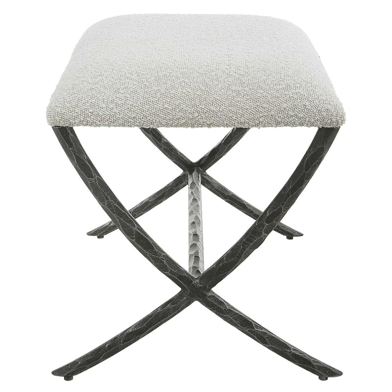 Brisby - Gray Fabric Small Bench
