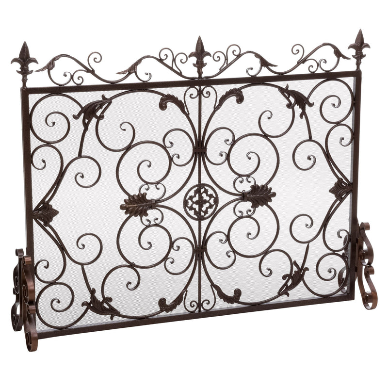 Darcie - Wrought Fireplace Screen, Ornate Design - R&R Furniture Gallery (Fountain Valley, CA)