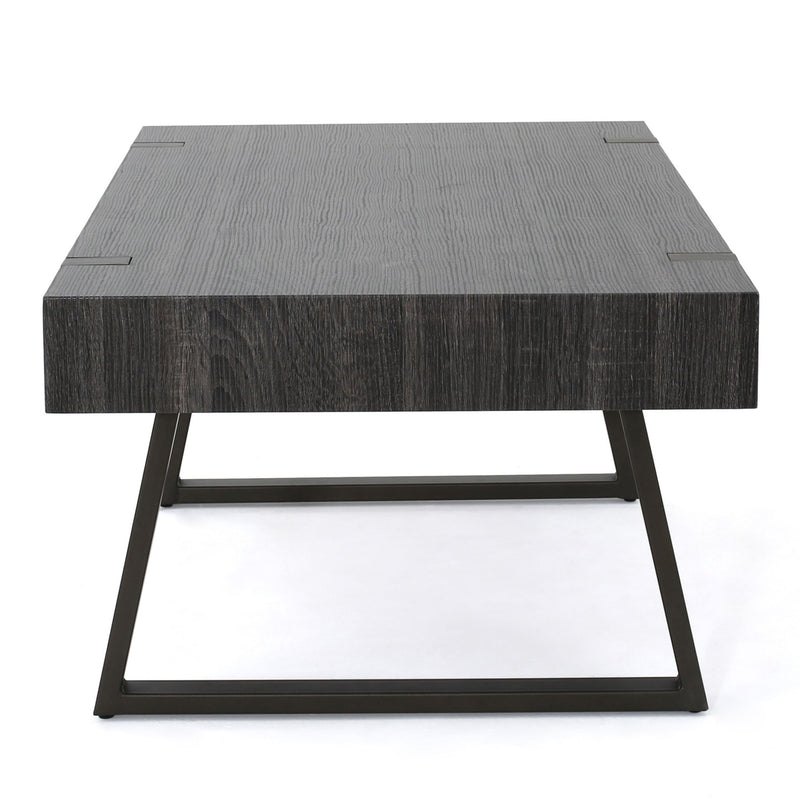 Abitha - Coffee Table With Industrial Powder Coated Metal Legs - R&R Furniture Gallery (Fountain Valley, CA)