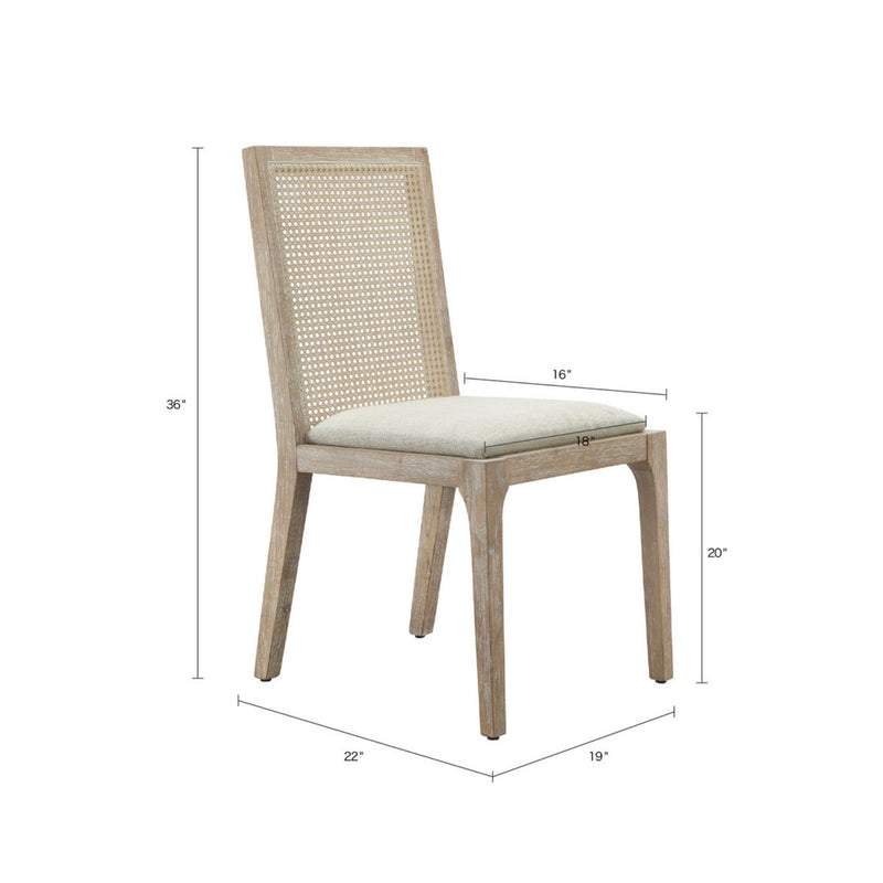 Dining Chair With Synthetic Cane Back And Upholstered Seat (Set of 2) - Natural - R&R Furniture Gallery (Fountain Valley, CA)